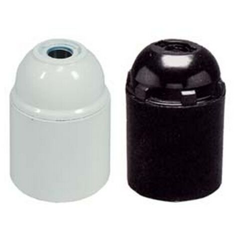 10PZ PORTALAMPADA E27 TERMOPLASTICO LISCIO - colore bianco