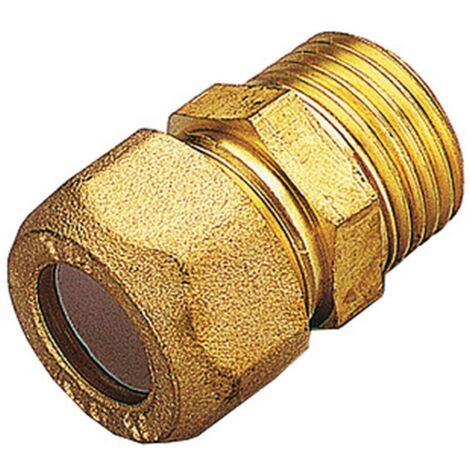 10PZ RACCORDI OTTONE DIRITTI BICONO MASCHIO GAS 10X1/2