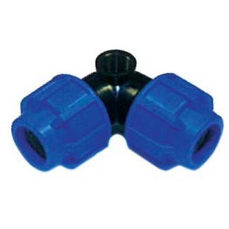 10PZ RACCORDO COMPRESSIONE GOMITO 3 VIE POP UP FILETTATO F PN16  mm32x32x F
