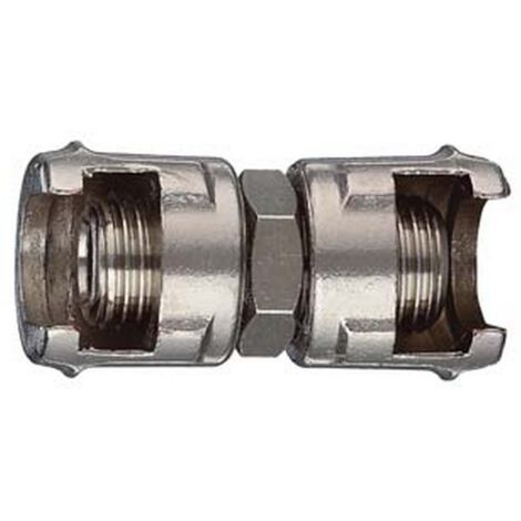 10PZ RACCORDO DI GIUNZIONE CON DUE DADI FRESATI - attacco due dadi 1/4"M art.12/