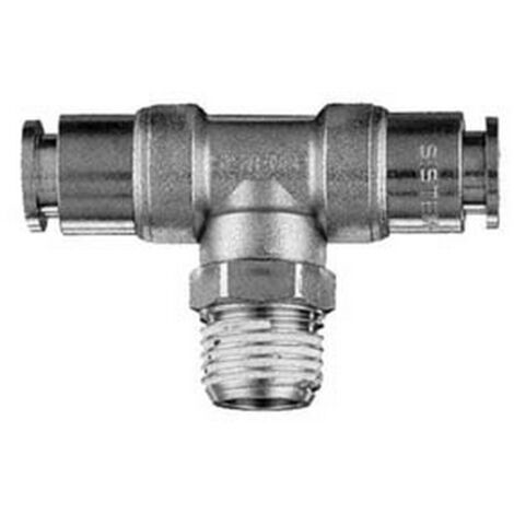 10PZ RACCORTO "T" GIREVOLE FILETTATO MASCHIO CENTRALE CONICO attacco 1/4"  mm8