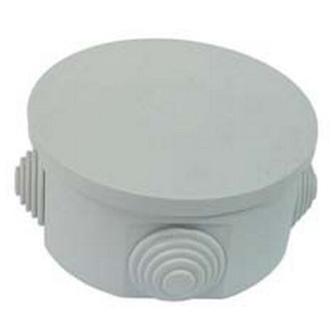 10PZ SCATOLA STAGNA TONDA CON COPERCHIO E 4 PASSACAVI IP44 - ø mm.80x40h. (002)