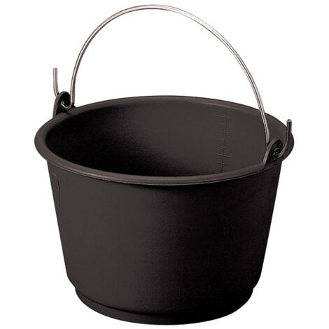 10PZ SECCHIO IN PLASTICA GRADUATO  lt. 18 - col. Nero