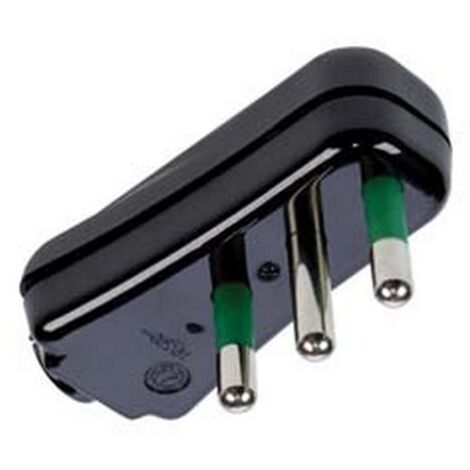 10PZ SPINA PIATTA 2 POLI + TERRA NERA "LINEA GARANTI" - nera 10A 82531-E