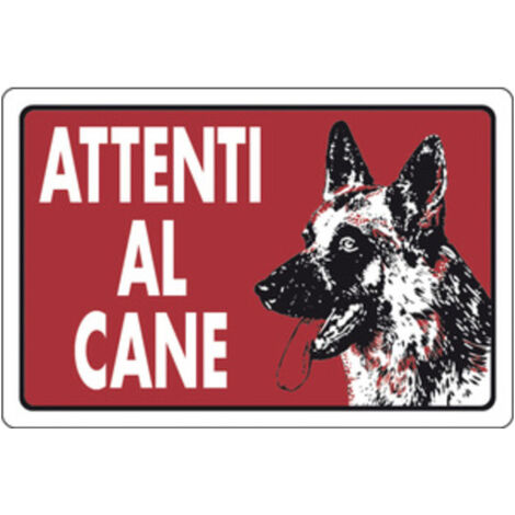 10PZ TARGA SEGNALETICA ATTENTI AL CANE
