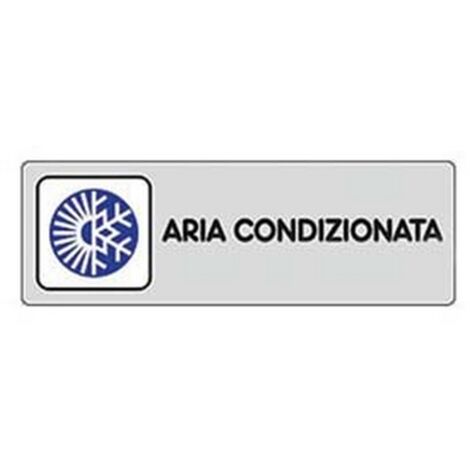 10PZ TARGHETTA ADESIVA "ARIA CONDIZIONATA" - cm.15x5h.