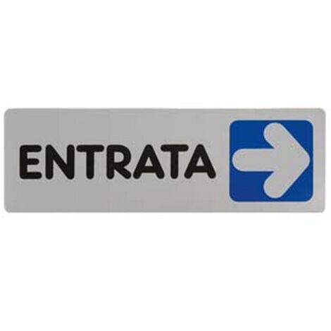 10PZ TARGHETTA ADESIVA "ENTRATA" (FRECCIA A DESTRA) - cm.15X5h.