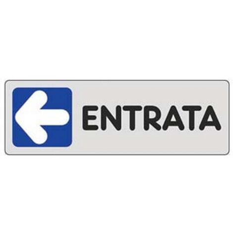 10PZ TARGHETTA ADESIVA "ENTRATA" (FRECCIA A SINISTRA) - cm.15X5h.