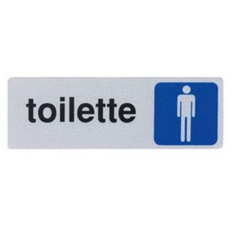 10PZ TARGHETTA ADESIVA "TOILETTE UOMO" - cm.15x5h.