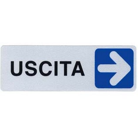 10PZ TARGHETTA ADESIVA "USCITA" (FRECCIA A DESTRA) - cm.15X5h.