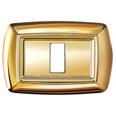 10PZ TONDO' PLACCA MOD.MAGIC TERMOPLASTICA A 1 POSTO COLOR ORO