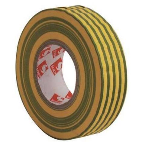 10ROTOLI NASTRO ISOLANTE AUTOESTINGUENTE mm. 19x25 mt col. Giallo/Verde