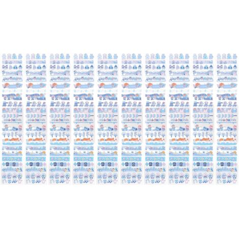 10Sheet Long Strip PET Tape Sharing Sticker Cute Cartoon Small Decoration Stickers for CalendarType 8