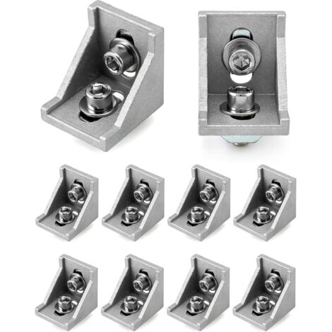 10stk Befestigungsmaterial Winkel Befestigung , Aluprofil 40x40 Nut 8 Aluminium Aluprofil,für Aluprofil Winkel Wandhalter Montagematerial