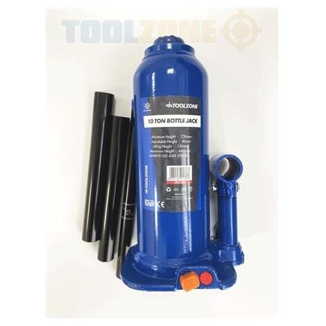 TOOLZONE 10T BOTTLE JACK 10 TON TONNE FLOOR HYDRAULIC LIFTING CAR VAN TROLLEY JACK AU150