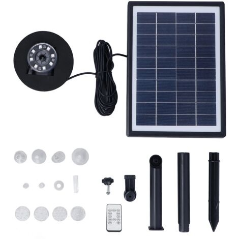 10V 7W Solar-Springbrunnenpumpe, Split-Typ, mehrere Strahlmodi, Verstopfungsschutz mit LED für Schwimmbäder