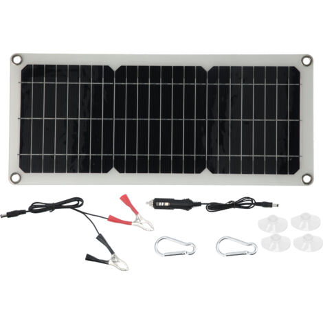 10W 12V monokristallines Solarpanel mit USB-Anschluss zum Laden von Akkus und als mobile Stromversorgung