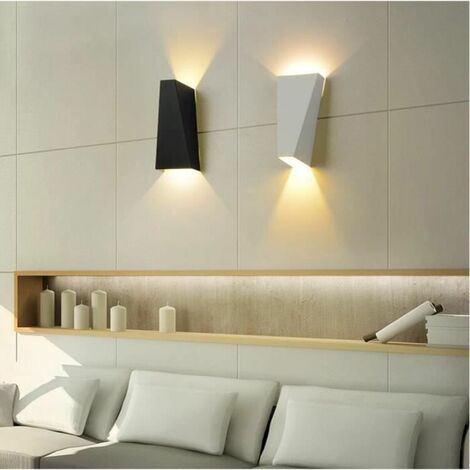 10W Applique Murale Interieur Lot de 2 Moderne LED Éclairage Mural Lumières Blanc Chaud pour Cuisine Escalier Chambre