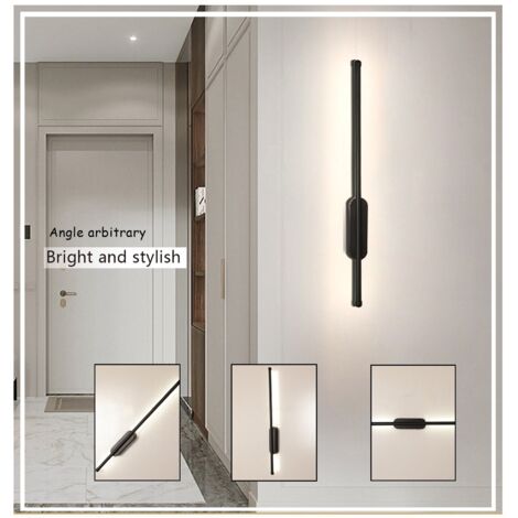 10W LED Applique Murale Lumière Neutre Lampe Design de Ovale 60cm Luminaire d'Intérieur Industrielle Créative pour Escalier Lavabo Salon Chambre Noir