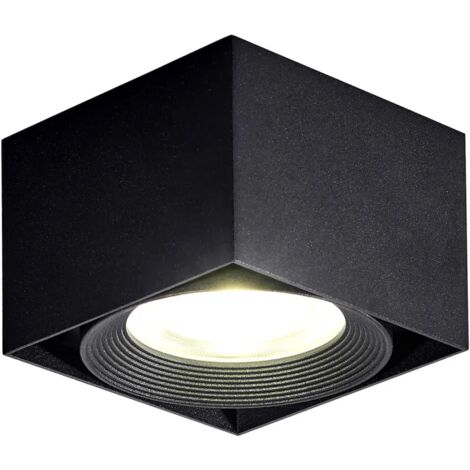 10W LED Plafonnier Spots lampe,Spots de plafond,Applique de Plafond, spots plafond orientables,LED Plafonniers,Éclairage de plafond,IP20,10x10x7cm (Noir-4000K) [Classe énergétique A+]