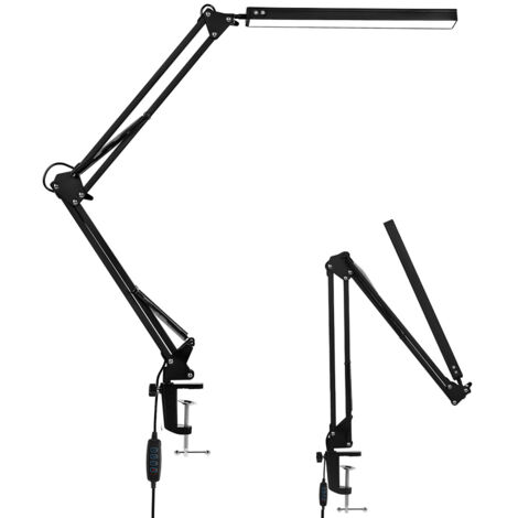 10W LED Schreibtischlampe Tischleuchten FlexBar Tischlampe Büroleuchte Beleuchtung Dimmbar für Arbeiten,Lernen Architektenlampe mit Schwenkarm