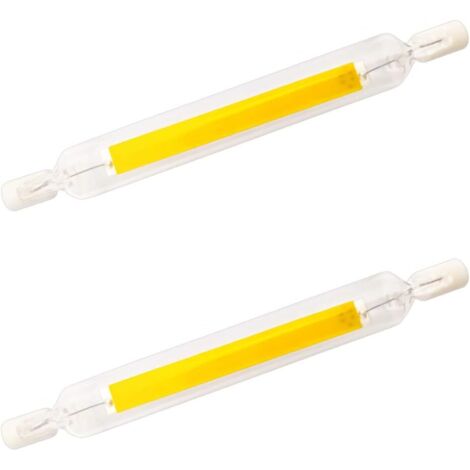 10W R7s Ampoule LED 118mm COB Filament Blanc Froid 6000K 220V Double Douille J118 Ampoule à Tube Linéaire à LED 360 Degrés NON-Dimmable, 2-Pack [Classe énergétique F]