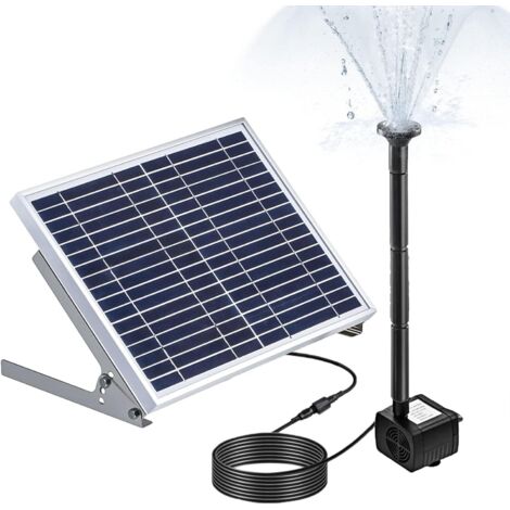 10W Solar Fountain Pump with Large Solar Panel 3 Nozzles Max. Water Height 200cm for Bird Bath Aquarium Small Pond Garden Decoration