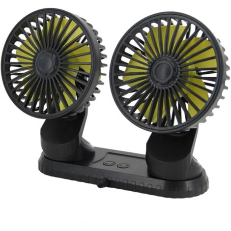 10W Sommer-Autolüfter, USB-betrieben, Mehrwinkel, drehbar, Doppelkopf, 3 Geschwindigkeiten, ABS, Autokühlungszubehör