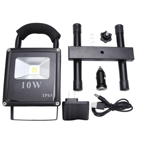 10W Tragbare multifunktionale LED-Campinglampe mit US-Stecker (Schwarz)