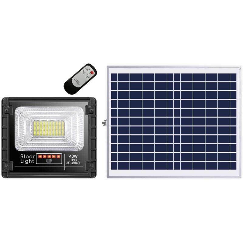 

10W,25W,40W,60W,100W,200W extra delgado 10W,25W,40W,60W,100W,200W Foco LED blanco solar con opción de impermeabilización (IP65) | Potencia Watt: