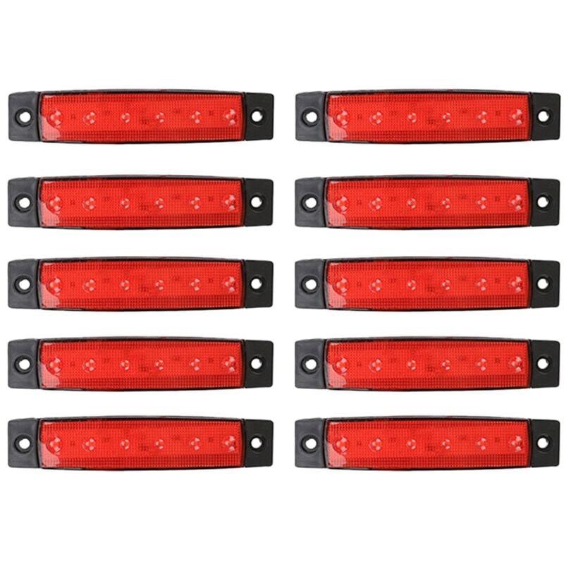 Image of 10x 12V led Rot Freiheit Seite Marker Licht Anzeige Lampe Streifen Lkw Anhänger Lkw
