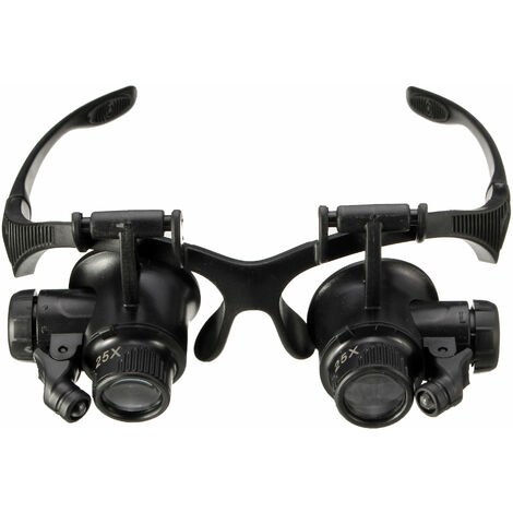 INSMA 10X 15X 20X 25X Gafas Gafas Lámpara LED Lupa Lupa para reparación de joyas Reloj Mantener LBTN