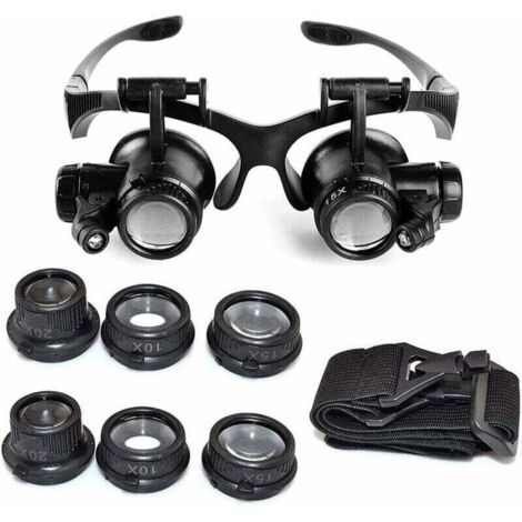 10X, 15X, 20X, 25X Magnification, Adjustable LED Light Loupe for Jewelers and Watchmakers