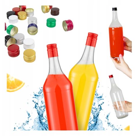 10x 1L 1000 ml BOTELLAS MONOPOLY PARA VODKA MONSIEUR JUICE Licores con tap贸n de rosca