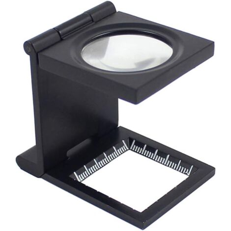 10X 28mm Mini Loupe Pliable en Alliage de Zinc avec Echelle pour Textile, Verre Optique, Outil d'Agrandissement
