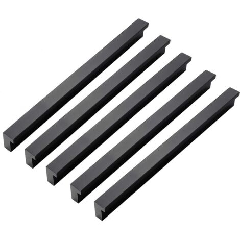 10x 90° L Boutons de portes Cuisine Chambre Porte Cabinet Poignées Poignée Porte Cabinet Bouton pour Tiroir Placard Intérieure Meuble Tirer, 160mm, Aluminium
