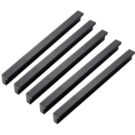 10x 90° L Boutons de portes Cuisine Chambre Porte Cabinet Poignées Poignée Porte Cabinet Bouton pour Tiroir Placard Intérieure Meuble Tirer, 160mm, Aluminium