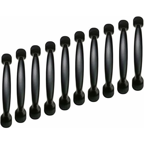 10x 96mm La porte noire d'armoire de cuisine tire la poignée de tirette de meubles de chambre de tiroir de placard
