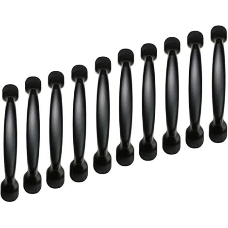 10x 96mm La porte noire d'armoire de cuisine tire la poignée de tirette de meubles de chambre de tiroir de placard