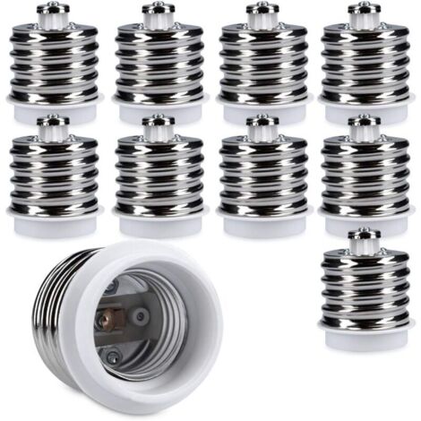10x adaptateur de douille - 10x convertisseur de douilles E40 vers E27 - Adaptateur de support de lampe culot E27 pour ampoule LED halogène