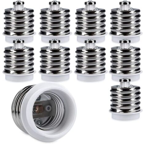 10x adaptateur de douille - 10x convertisseur de douilles E40 vers E27 - Adaptateur de support de lampe culot E27 pour ampoule LED halogène