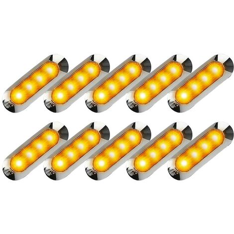 10x Amber LED Trailer Truck Side Marker Lights 4led Clearance Rv 12v-24vVehicle Parts & Accessories, Car Parts, External Lights & Indicators