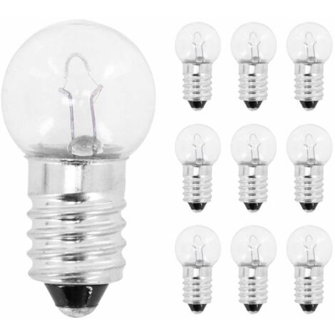 10x Ampoule E10 6V 2,4W culot 10mm à visser universel incandescent maison bricolage cyclomoteur scooter moto vélo