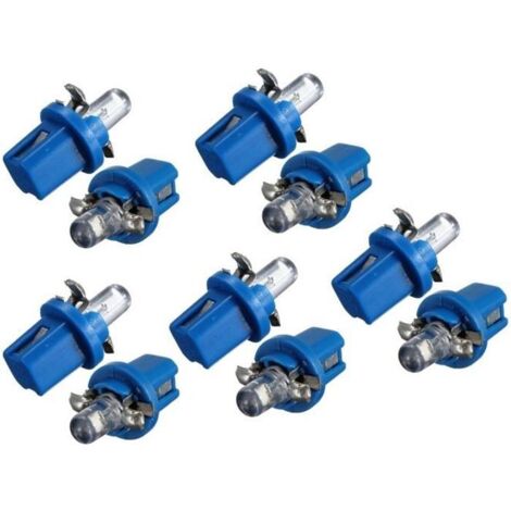 10x AMPOULE LED COMPTEUR TABLEAU DE BORD B8-5D T5 Lampe avec support BLEU TUNING auto voiture lumiere