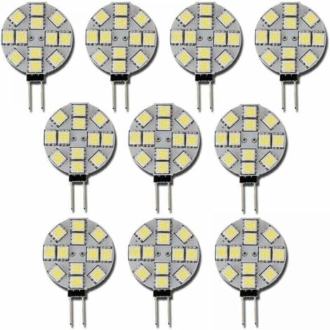 10x Ampoule LED G4 DC 12V Non dimmable Blanc 6000K Ampoule de lumière Remplacement 20W Lampe halogène pour Cuisine Camping-Car RV remorque Bateau