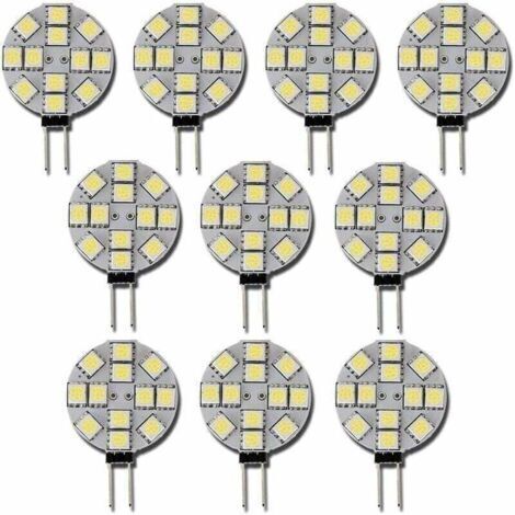 10x Ampoule LED G4 DC 12V Non dimmable Blanc 6000K Ampoule de lumière Remplacement 20W Lampe halogène pour Cuisine Camping-Car RV remorque Bateau