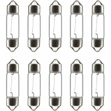 10x Ampoule navette 12V 5W 11x30mm SV8.5 universelle bricolage éclairage lumière