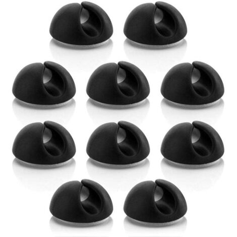 10x Attaches Support de Câble Gestion des Câbles Fixation des Câbles Organisateur de Câbles pour câbles jusqu'à 8 mm Attaches de Câble Fixation des Câbles Gestion des Câbles Noir