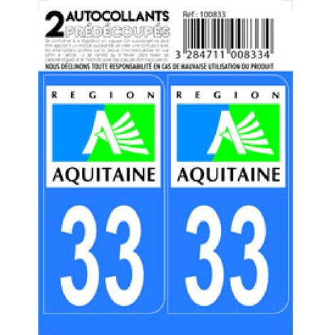 10x Autocollant departement 33 - GIRONDE