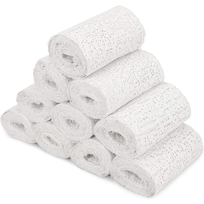 10x Bande de plâtre - Bandes plâtrées en Tissu - Matériel Moulage décoration Sculpture - Art créatif - Aussi pour Le Corps -7.5cm2.7m